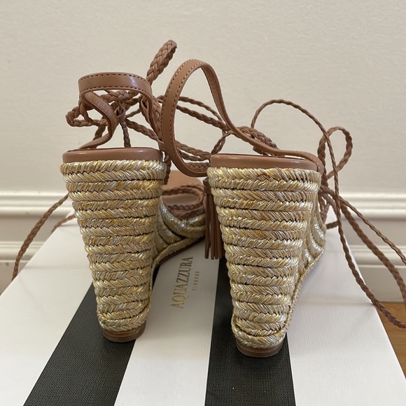 Aquazzura Savannah nude wedge espadrilles 85 38 - Picture 7 of 11